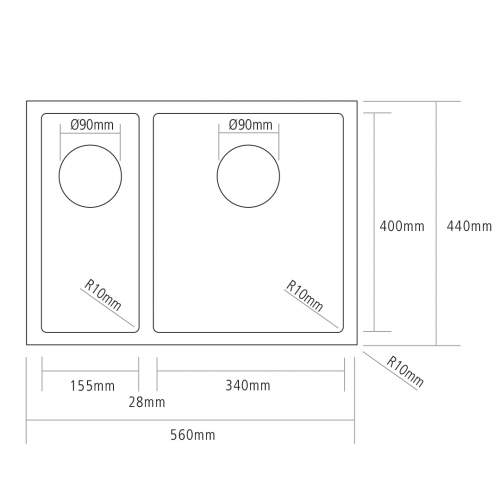 Caple Mode 151 1.5 Bowl Stainless Steel Kitchen Sink