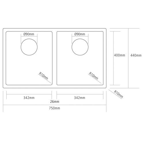 Caple Mode 201 2 Bowl Stainless Steel Kitchen Sink