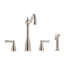 Bidbury & Co Stockwell 4 Hole Mixer Tap with Metal Lever Handles and Side Spray