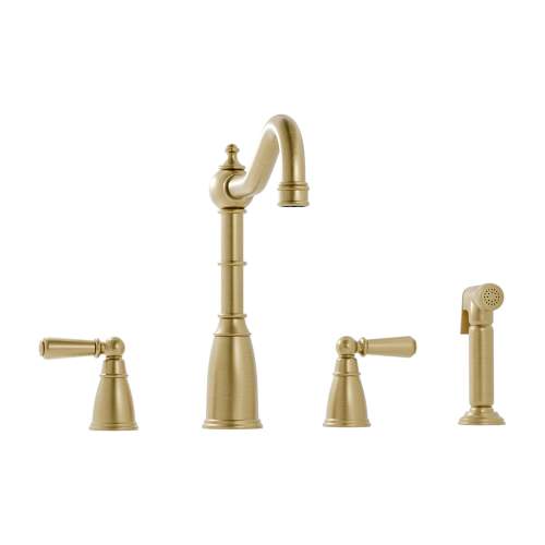 Bidbury & Co Stockwell 4 Hole Mixer Tap with Metal Lever Handles and Side Spray