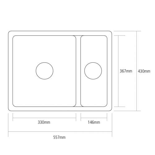 Caple FRISKA 151 Undermount and Inset 1.5 Bowl Ceramic Sink
