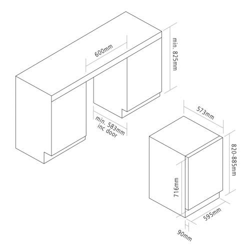 Caple Wi6143BG Black Glass Undercounter Single Zone Wine Cooler