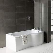 Bluci P-Shape 1700mm Shower Bath Panel and Screen