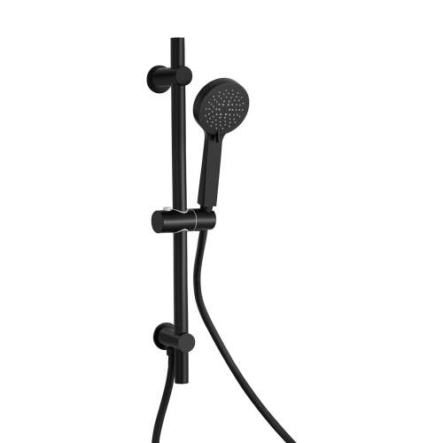 Bluci Round Concealed Valve Head and Arm Shower Pack - Matt Black