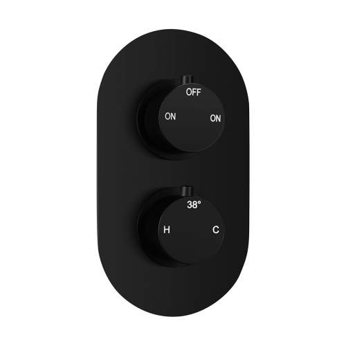 Bluci Round Concealed Valve Head and Arm Shower Pack - Matt Black