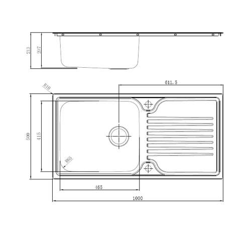 Reginox Senator 10 Single Bowl Stainless Steel Sink