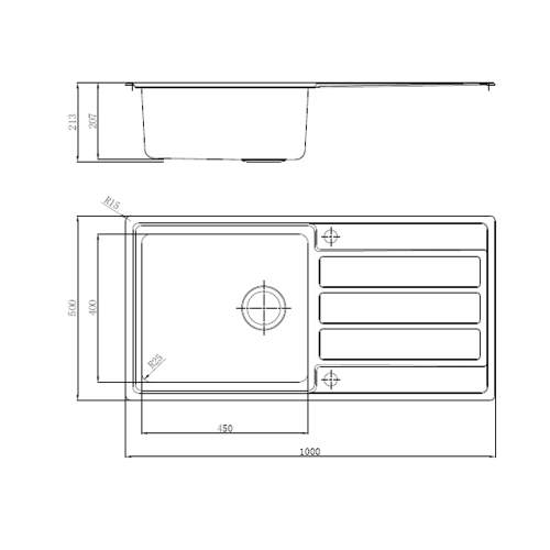 Reginox Envoy 10 Single Bowl Stainless Steel Sink