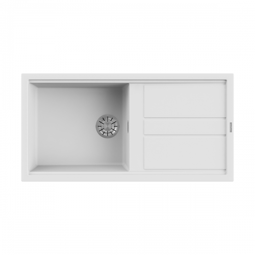 Reginox Best 10 W Single Bowl Inset Composite Kitchen Sink - White