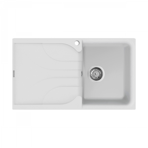 Reginox Ego 5 W Compact Single Bowl Inset Granite Kitchen Sink- White