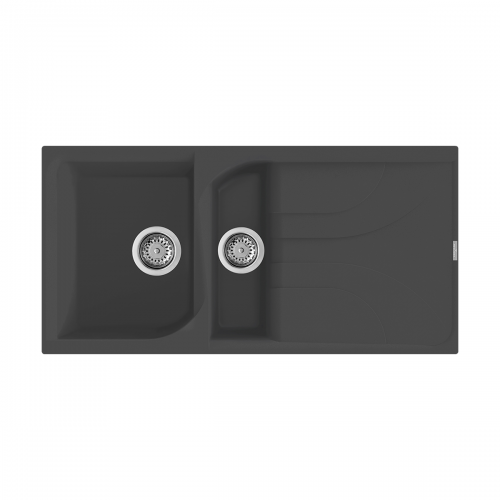 Reginox Ego 15 B 1.5 Bowl Inset Granite Kitchen Sink - Black
