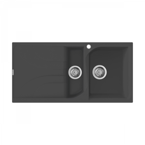 Reginox Ego 15 B 1.5 Bowl Inset Granite Kitchen Sink - Black