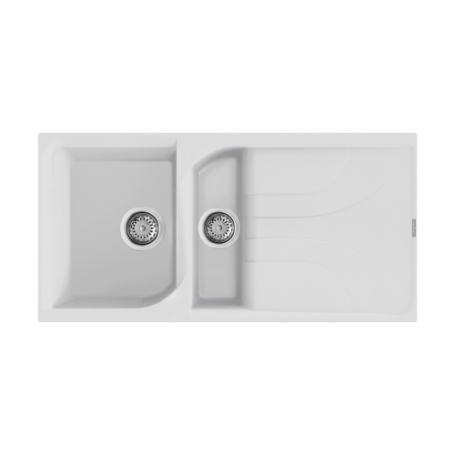 Reginox Ego 15 W 1.5 Bowl Inset Granite Kitchen Sink - White
