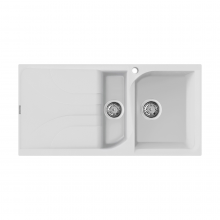 Reginox Ego 15 W 1.5 Bowl Inset Granite Kitchen Sink - White