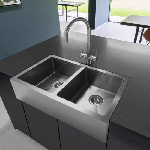Caple BEL21SS Stainless Steel Double Bowl Belfast Kitchen Sink
