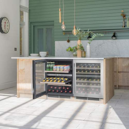 Caple WI6150 Sense Premium Undercounter Dual Zone Stainless Steel Wine Cooler