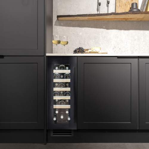 Caple Wi3155BG Sense Premium Undercounter Single Zone Black Glass Wine Cooler