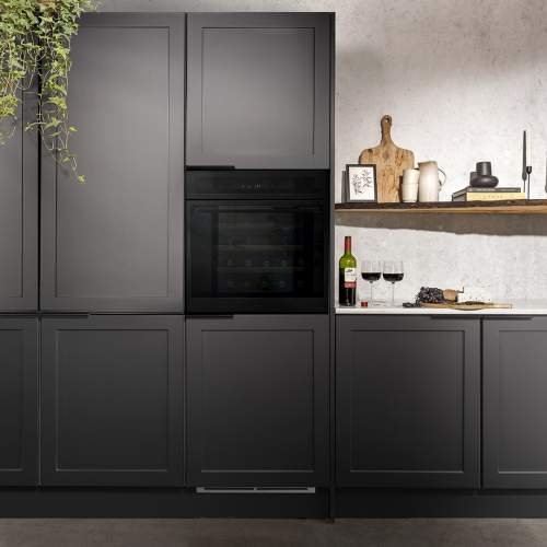 Caple WC6100BS In-Column Single Zone Black Steel Wine Cooler