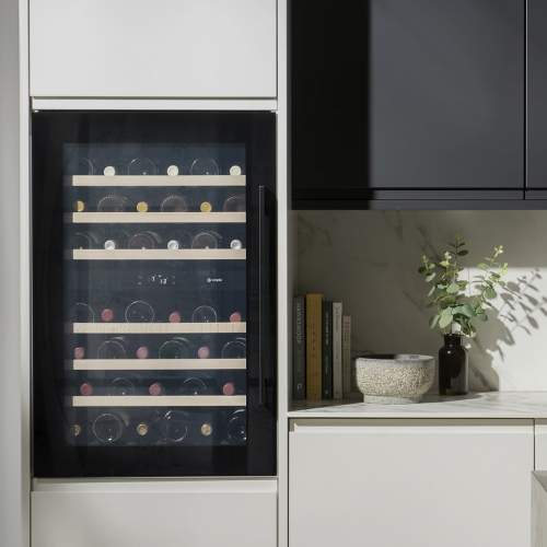 Caple WC6521BG In-Column Dual Zone Black Glass Wine Cooler