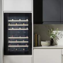Caple WC6521BG In-Column Dual Zone Black Glass Wine Cooler