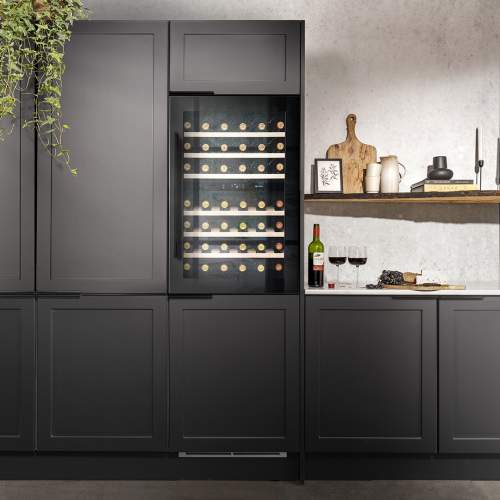 Caple WC6521BG In-Column Dual Zone Black Glass Wine Cooler