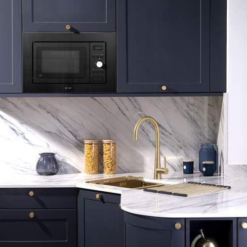 Caple CM121BK Built-In Black Microwave & Grill