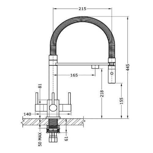 Bluci PREMIO FILTROPRO CUBOS 3 Lever Filter Tap & Filter Kit