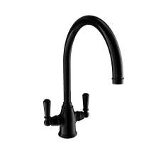 Bidbury and Co Amesbury Twin Lever Blackened Brass Monobloc Tap with Black Handles