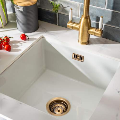 Abode AX1140 Antique Brass Rectangular Grid Overflow
