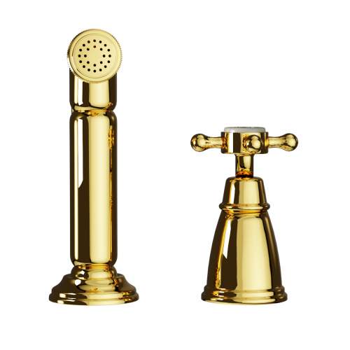 Bidbury and Co Chalford Polished Gold Independent Pull-Out Spray with Crosshead Handle