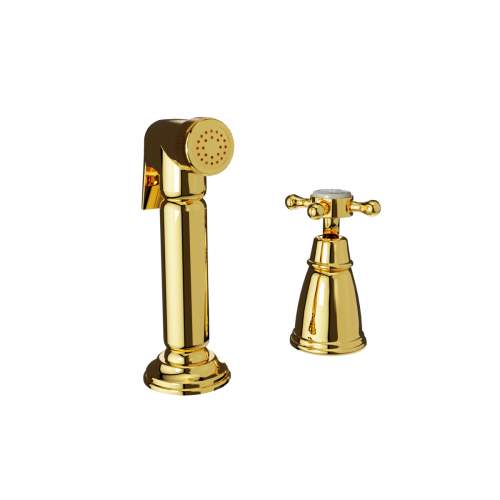 Bidbury and Co Chalford Polished Gold Independent Pull-Out Spray with Crosshead Handle