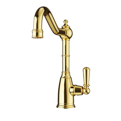 Bidbury & Co Stanton Single Lever Polished Gold Monobloc Tap with Metal Handles