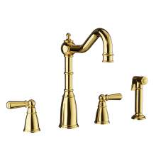 Bidbury & Co Stockwell 4 Hole Mixer Tap with Metal Lever Handles and Side Spray