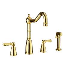 Bidbury & Co Stockwell 4 Hole Mixer Tap with Metal Lever Handles and Side Spray