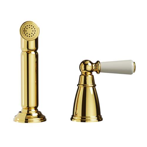 Bidbury and Co Taynton Polished Brass Independent Pull-Out Spray with Ceramic Lever Handle