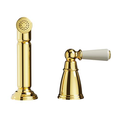 Bidbury and Co Taynton Polished Gold Independent Pull-Out Spray with Ceramic Lever Handle