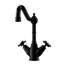 Bidbury & Co Warwick Blackened Brass Twin Lever Monobloc Tap with Crosshead Handles