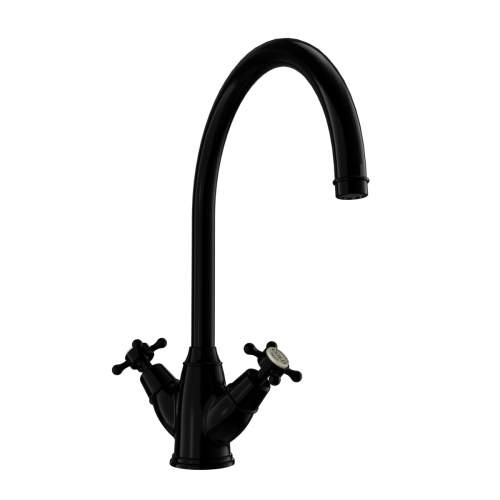Bidbury and Co Yorkley Blackened Brass Twin Lever Monobloc Tap with Crosshead Handles