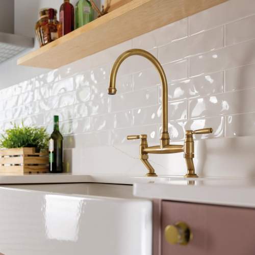 Abode Oxbury Twin Lever Bridge Mixer Tap