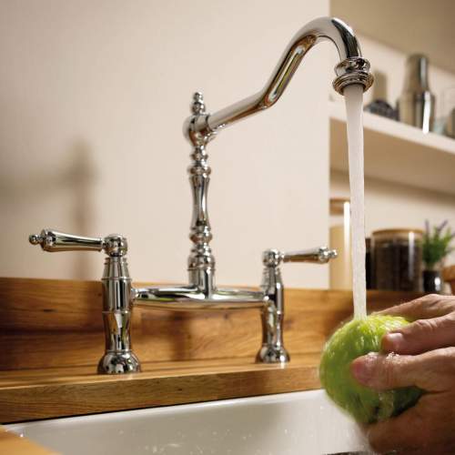 Abode Mayenne Twin Lever Bridge Mixer Tap
