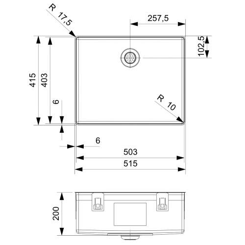 Reginox New York Slim 50x40 Stainless Steel Single Bowl Sink