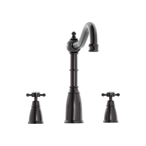 Bidbury and Co Kelston 3 Hole Kitchen Mixer with Crosshead Handles and Country Spout