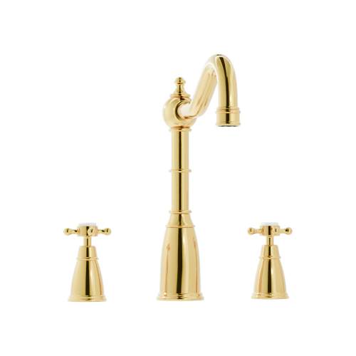 Bidbury and Co Kelston 3 Hole Kitchen Mixer with Crosshead Handles and Country Spout