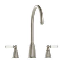ALDERTON-PW Bidbury and Co Alderton 3 Hole Kitchen Mixer with Ceramic Lever Handles and Swan Spout