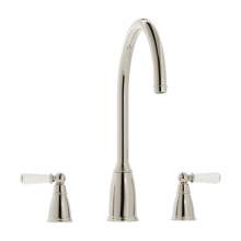 ALDERTON-NI Bidbury and Co Alderton 3 Hole Kitchen Mixer with Ceramic Lever Handles and Swan Spout