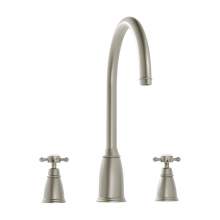 EBLEY-PW Bidbury and Co Ebley 3 Hole Kitchen Mixer with Crosshead Handles and Swan Spout
