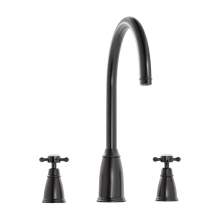 Bidbury and Co Ebley 3 Hole Kitchen Mixer with Crosshead Handles and Swan Spout