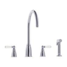 Bidbury and Co Hannington 4 Hole Kitchen Mixer with Ceramic Lever Handles and Swan Spout