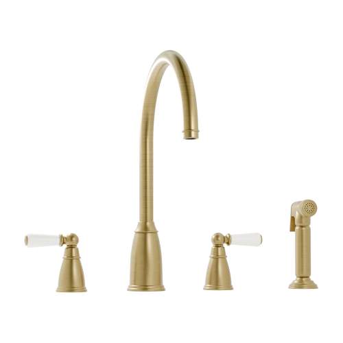 Bidbury and Co Hannington 4 Hole Kitchen Mixer with Ceramic Lever Handles and Swan Spout