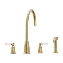 Bidbury and Co Hannington 4 Hole Kitchen Mixer with Ceramic Lever Handles and Swan Spout