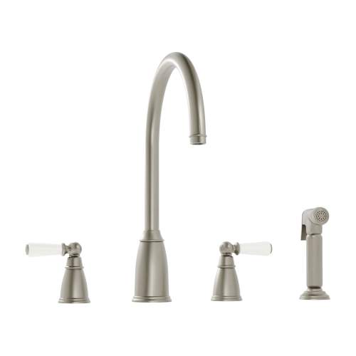 Bidbury and Co Hannington 4 Hole Kitchen Mixer with Ceramic Lever Handles and Swan Spout